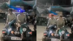 यूपी पुलिस की जीप के बोनट पर चढ़कर बनाई रील, वायरल हो रहा है ये वीडियो
