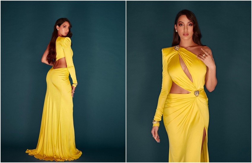 खुले बाल और न्यूड मेकअप से नोरा फतेही ने अपने लुक को कम्प्लीट किया है। ( image: Nora Fatehi Instagram)