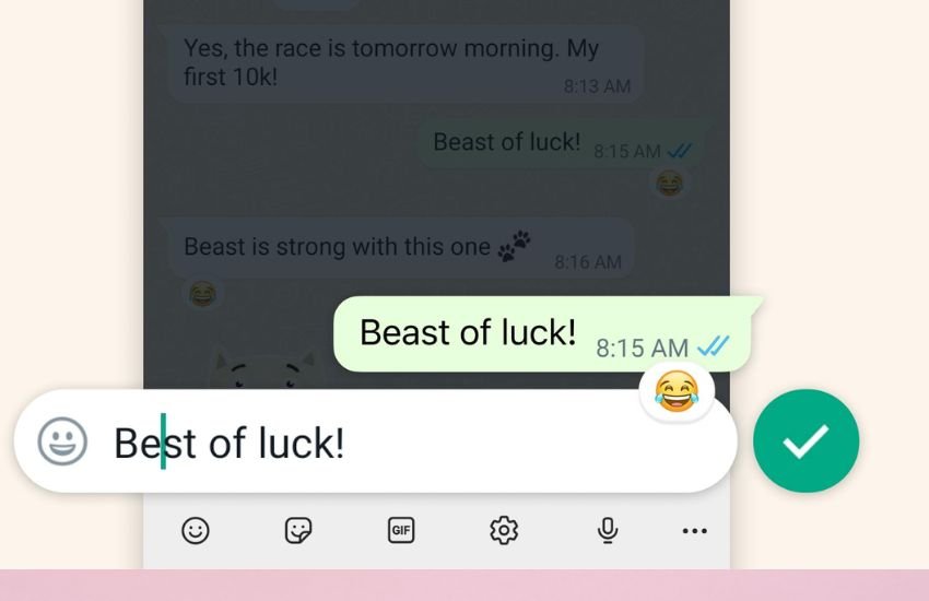WhatsApp Edit button