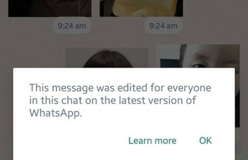 whatsapp message edit feature launched
