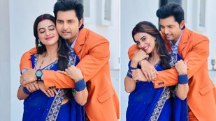 Akshara Singh Poses With Monalisa Husband