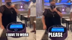 महिला ने रोका रास्ता तो बोल पड़ा रोबोट वेटर- मुझे मत रोको, काम करना है; देखिए वीडियो