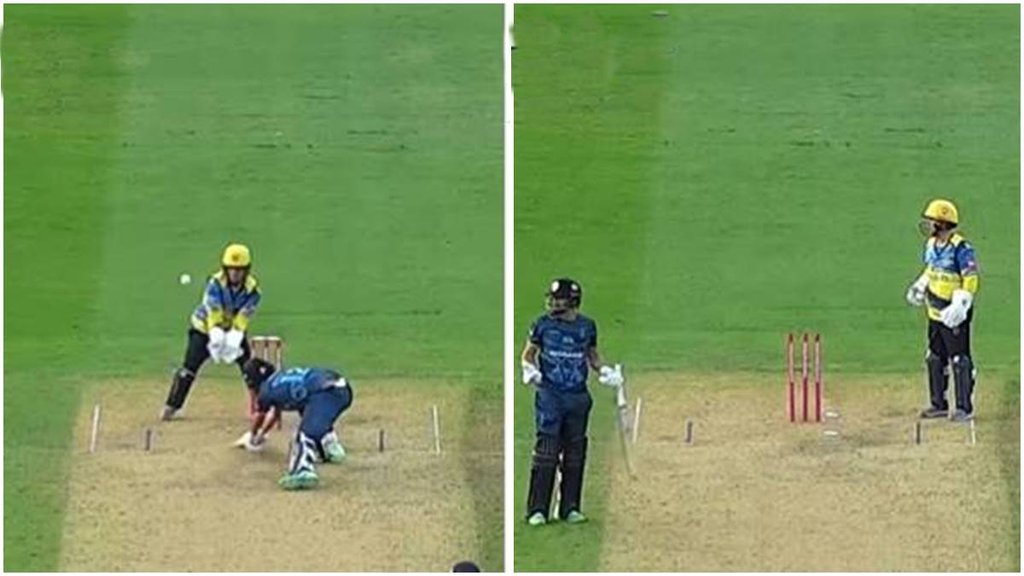 T20 Blast Haider ali bizarre Stumping
