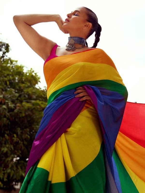 NEHA DHUPIA - RAINBOW SAREE LOOK