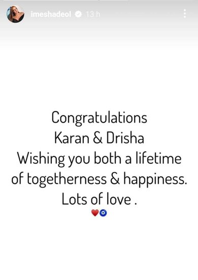 Esha deol insta story
