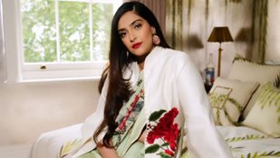 Sonam Kapoor represents India in floral print saree at UK PM Rishi Sunak reception
