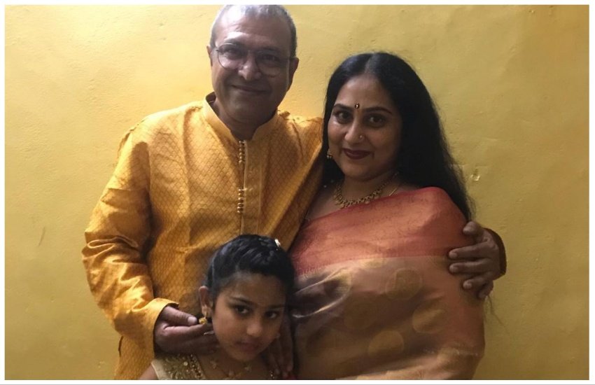 gayatri Shashtry with husband and daughter