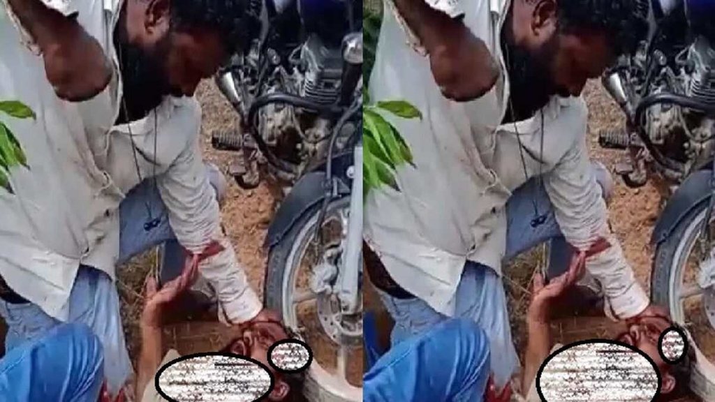 man drink blood