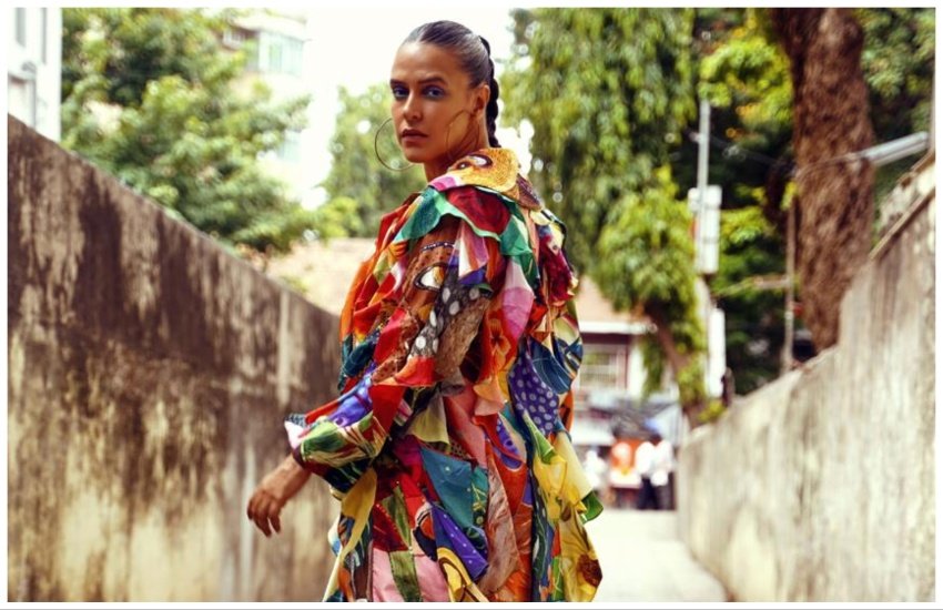 Neha in multicolor suta dress