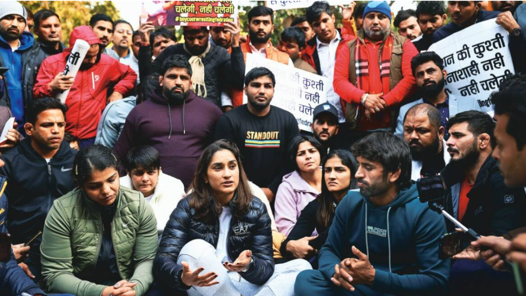 WRESTLER PROTEST