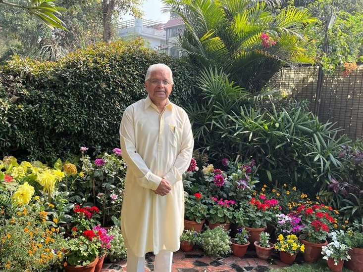 Ashwani Kumar in his garden