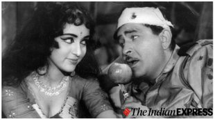 Hema Malini and Raj Kapoor in a still from Sapno Ka Saudagar. (Photo Express Archive)
