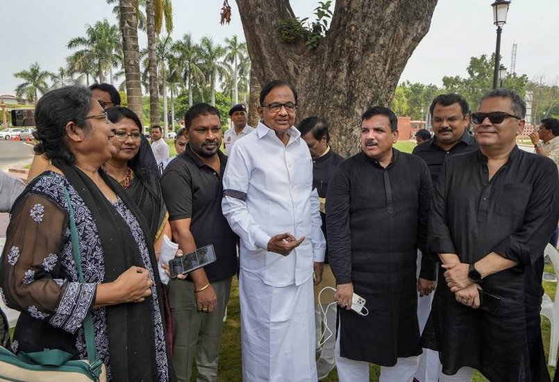 P Chidambaram in Parliament