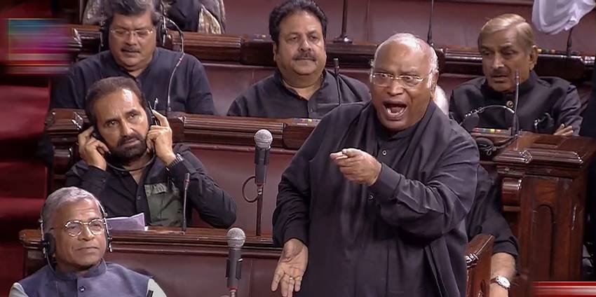 Mallikarjun Kharge in parliament