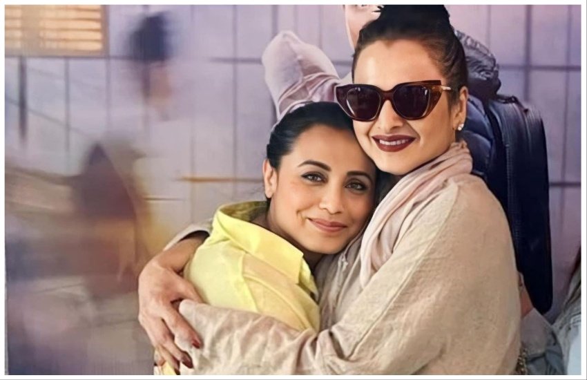 Rekha with Rani mukherjee