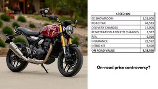 Triumph speed 400 price । Triumph speed 400 price controversy । Triumph speed 400 on road price controversy