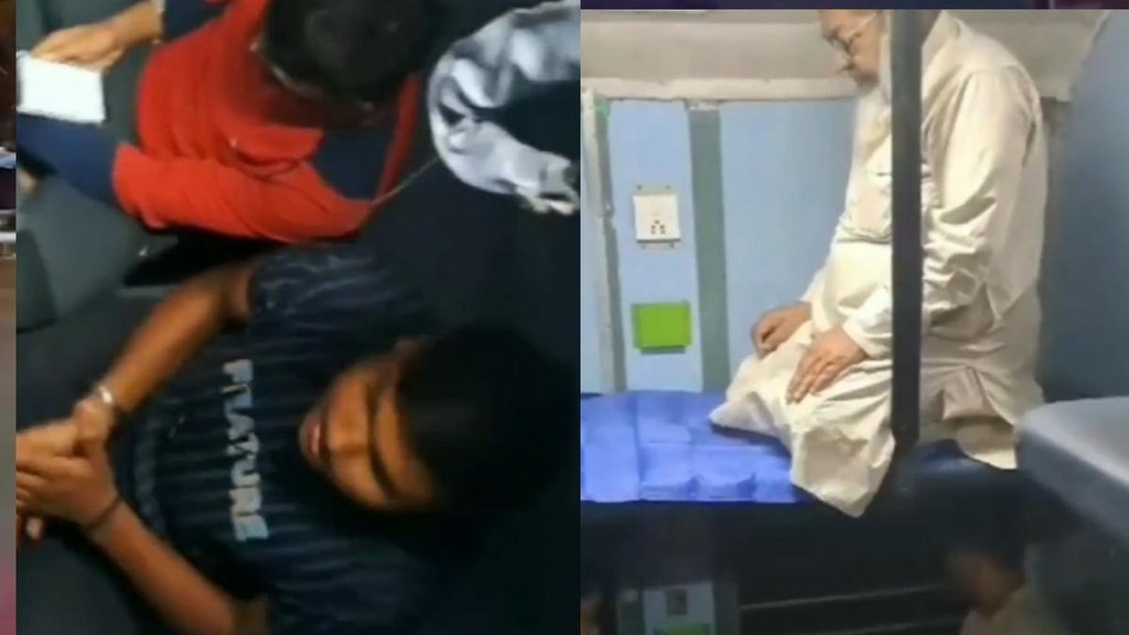 social Media | old man namaz | namaz in train social Media | old man namaz | namaz in train