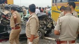 car Bus collied | expressway