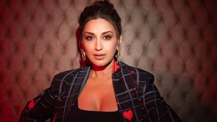 Sonali Bendre looked stunning in a striped pant suit