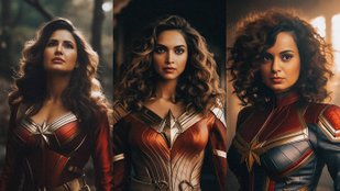 AI Reimagines Indian Actresses as Captain Marvel