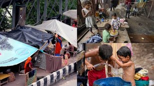 Life is going on like this in submerged Delhi