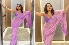 Bhojpuri-Actress-Monalisa-Poses-in-Purple-Saree-2
