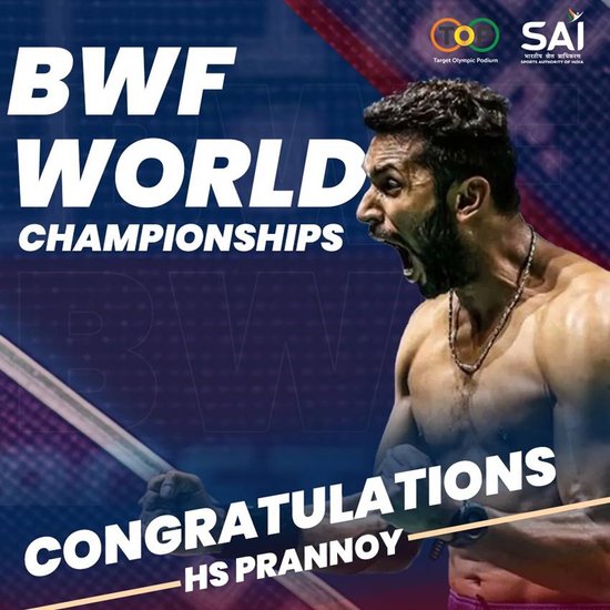 HS Prannoy | BWF World Championships | bronze medal | semifinal | Kunlavut Vitidsarn | Thailand | Copenhagen