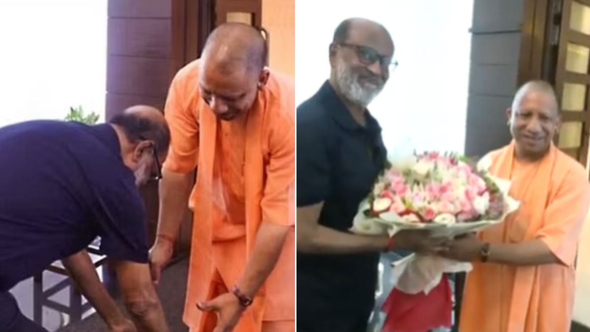 Rajinikanth Trolls for touch feet Of CM Yogi