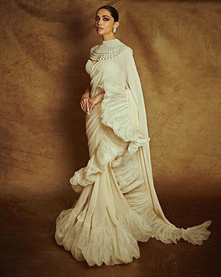Deepika Padukone in Ruffled Saree