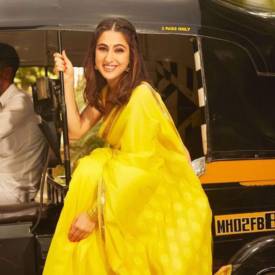 Sara Ali Khan yellow saree