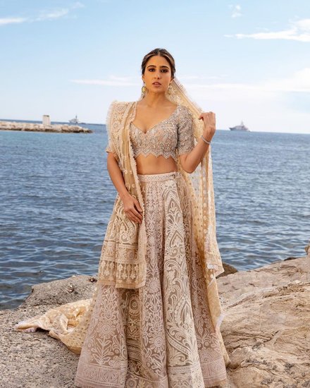 Sara Ali Khan golden lehenga