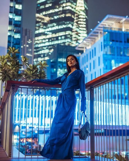 Tejashwi Prakash Blue Midi Dress