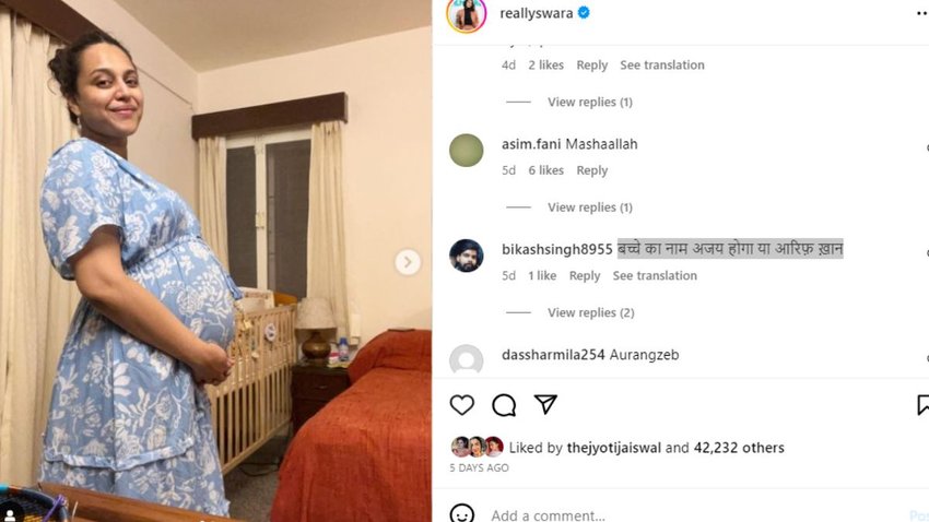 Swara Bhaskar Flaunts Baby Bump