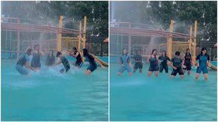 Women team in swimming poll