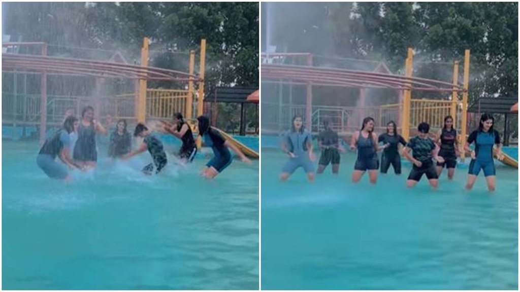 Women team in swimming poll
