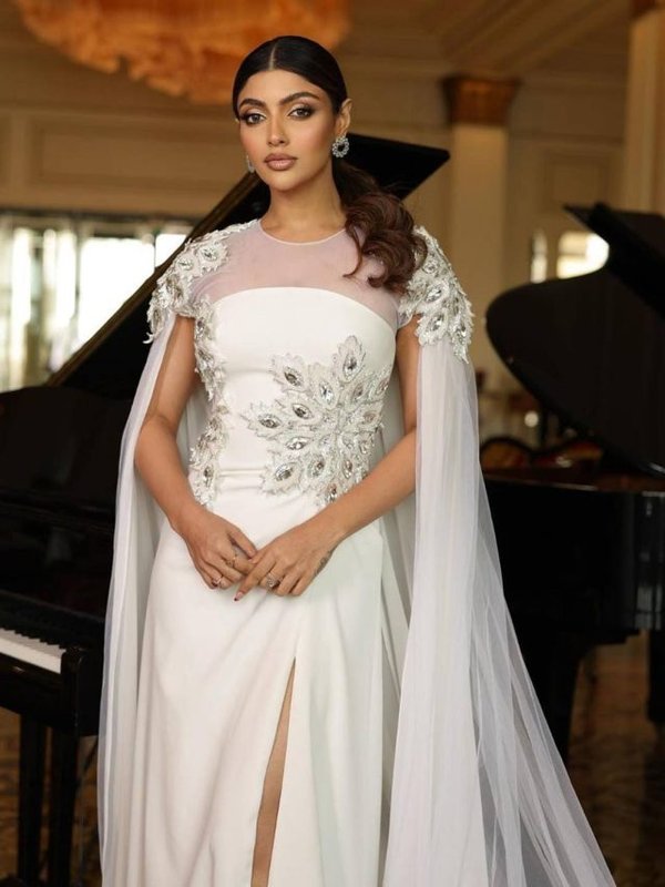 AKANKSHA PURI FRILL GOWN LOOK