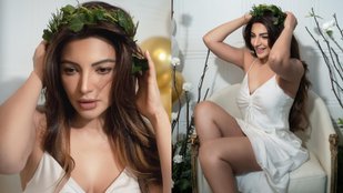 Shama Sikander showed sizzling style in white satin dress