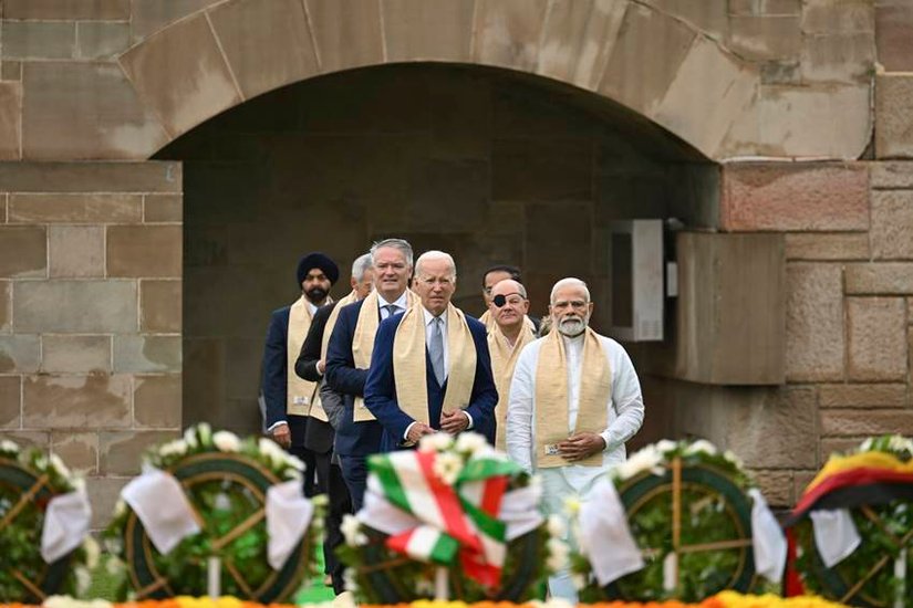 PM Modi welcomed the G20 heads of state who came to pay homage at Rajghat on the last day of the G20 summit 