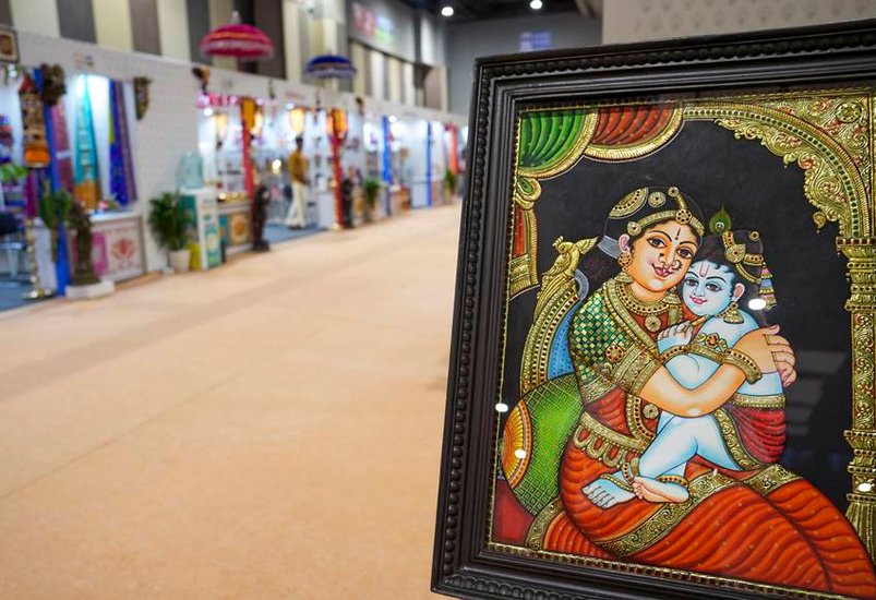 Painting exebition in craft bazaar