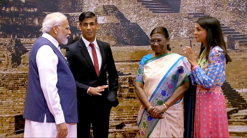 United Kingdom Prime Minister Rishi Sunak and his wife Akshata Murthy