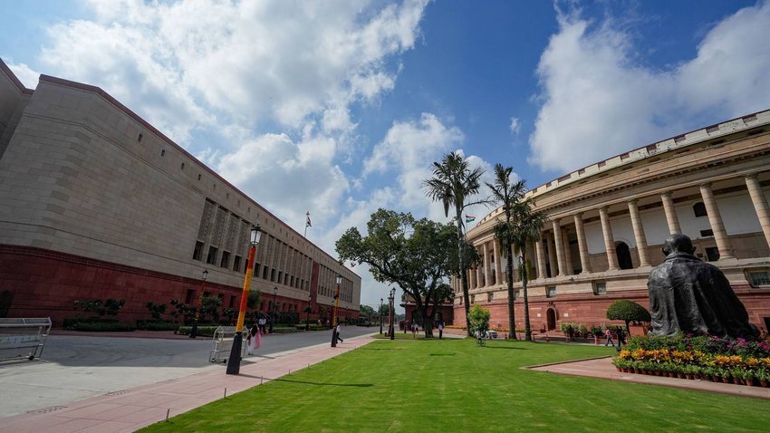 Old and New Parliament 