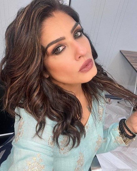 Raveena Tandon in blue kurta