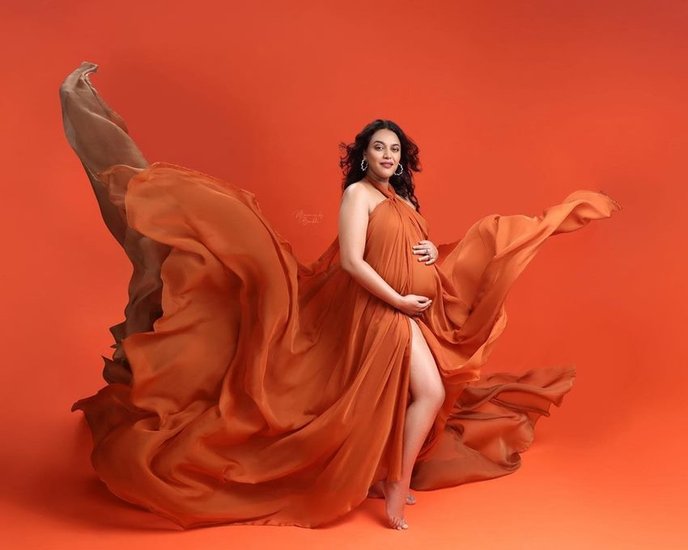 Swara Bhasker Saffron Dress
