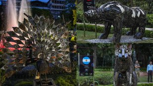 G 20 Summit: Waste-to-art sculpture of national animals and Birds of G20 countries