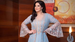 Zareen Khan looked beautiful in light blue embroidered suit, fans are praising her