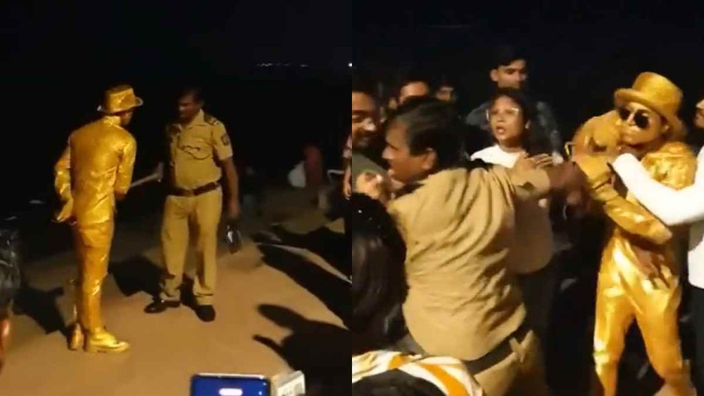 Mumbai Police II Golden Man II viral Video
