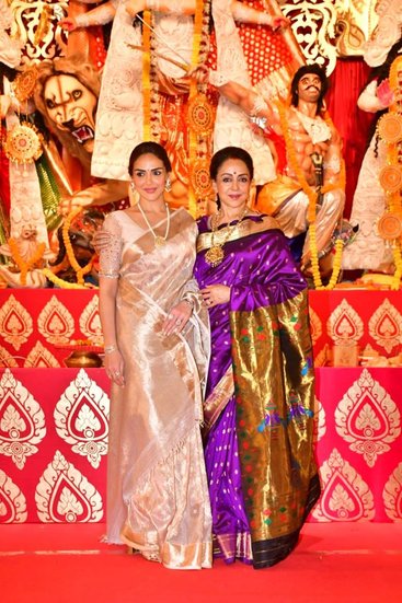 Esha Deol at Durga Puja pandal