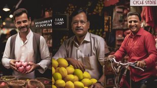 AI Photos: Politician turned shopkeeper, Rahul Gandhi opened Mohabbat Ki Dukan while Arvind Kejriwal selling mangoes