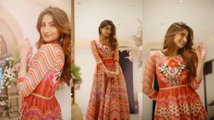 Palak Tiwari looks beautiful in multi colour frock suit