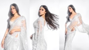 Mouni Roy: TV Naagin looked beautiful like a fairy in white embroidered sequin saree